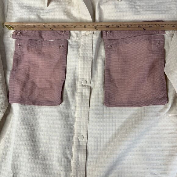 Lululemon Shirt Womens 10 Snap Utility Overshirt Contrast Pockets Shacket Safari - Picture 6 of 16
